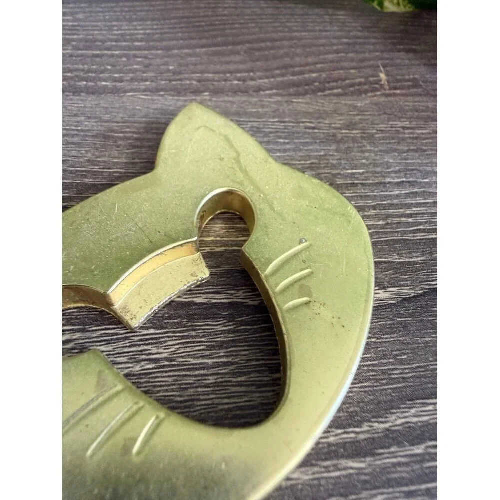Gold cat metal bottle opener